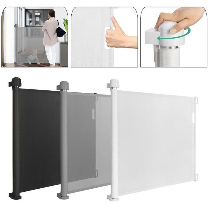 Barrière De Sécurité Rétractable Escalier – Sans Perçage – Pour Bébé, Animal – Largeur Ajustable - 5