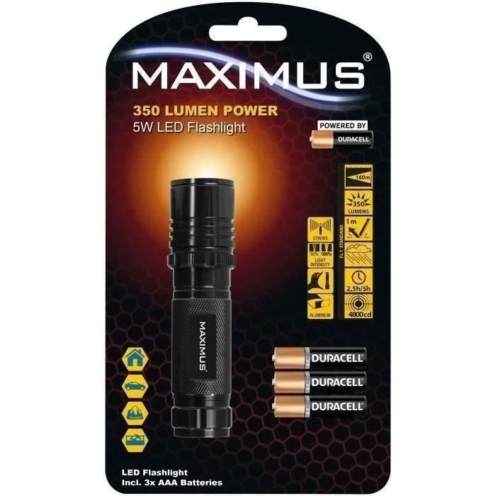 MAXIMUS Lampe torche aluminium réglable 350lm 5W IP44