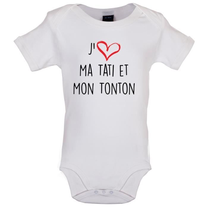 Dressdown J Aime Ma Tati Et Mon Tonton Bebe Body Blanc Cdiscount Pret A Porter