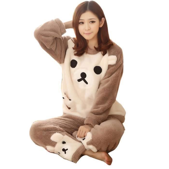 Pyjama femme chaud polaire top