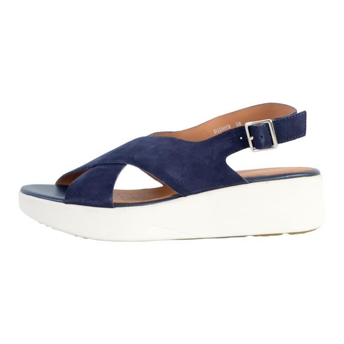 Sandales femme Geox LaudAra Marine Compensees Confort exceptionnel Marine Cdiscount Chaussures