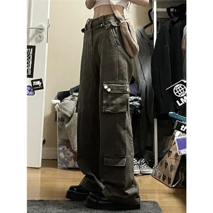 Pantalon Cargo Femme Vintage Havana Taille S – Léopard Imprimé Animal, Taille élastique