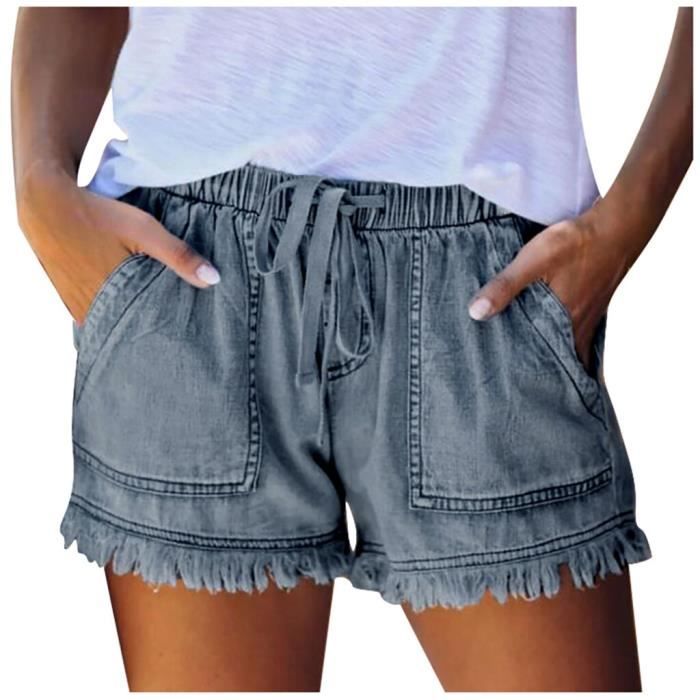 Mandylandy Short En Jean D'été Taille Moyenne Droi... – Grandado