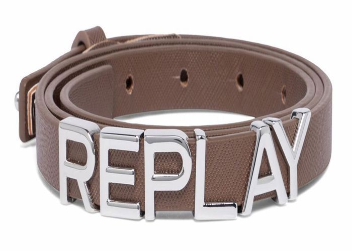 Ceinture REPLAY En Cuir De Buffle Marron - Taille 95, Couleur DK Brown Wood - Neuf Avec étiquettes
