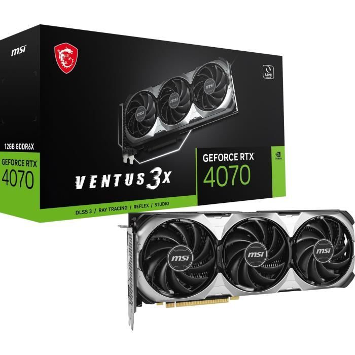 MSI - Carte Graphique - GeForce RTX 4070 VENTUS 3X E 12G OC