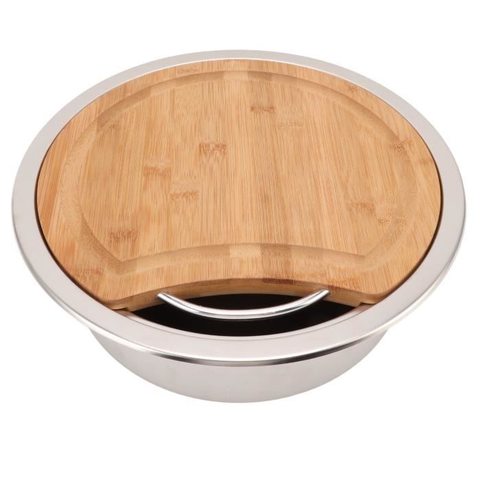 Évier Inox Camping-car Rond - Ø10 Pouces - Faible Encombrement - Pour Camping-car, Bateau, Van