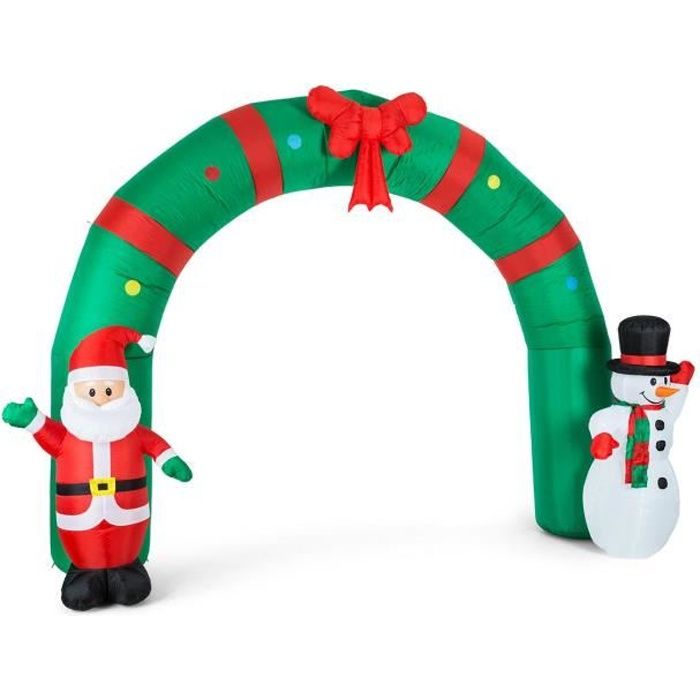 ONECONCEPT Merry Welcome D&eacute;coration de No&euml;l gonflable porte 250cm led - Vert