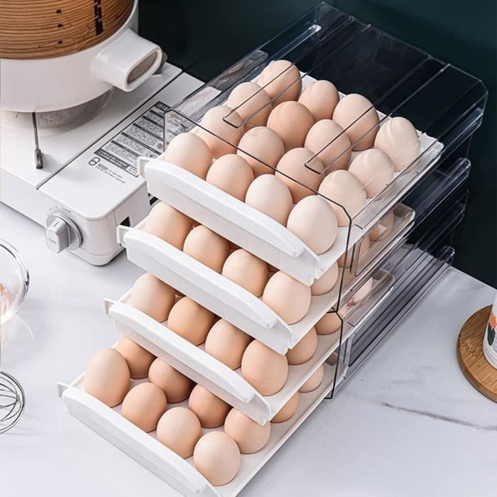 Boîtes De Rangement Œufs Transparentes (Lot De 2) - 18 Œufs, Empilables, Couvercle, Pour Réfrigérateur
