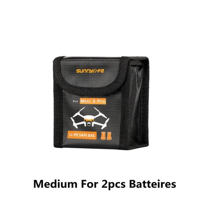 ZLiT - Sac De Rangement Ignifuge Pour Batteries DJI Mini 5/4/3 Pro Et Mini 3 - Sécurité Anti-explosion - Peut Contenir 1, 2 Ou 3 Piles