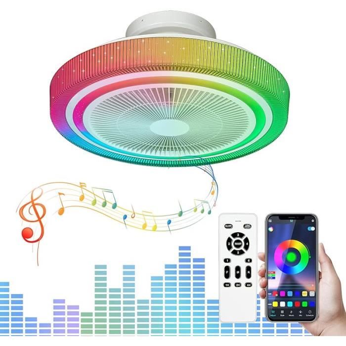 Ventilateur De Plafond Avec Lumière LED - 107 Cm - Télécommande - 6 Vitesses - Moteur DC Silencieux - Réversible - Minuterie - Pour Chambre, Salon, Salle à Manger