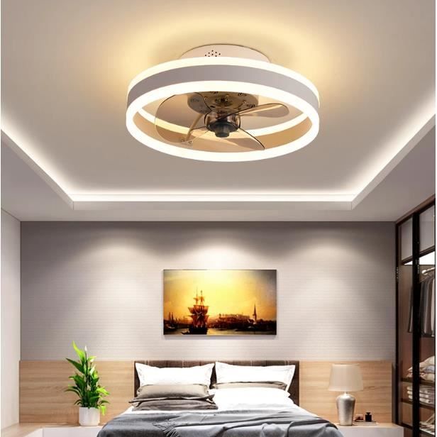 Plafonnier à ventilateur - RUMOCOVO - Modèle small - Design nordique - Télécommande - Économie dénergie - Rumocovo