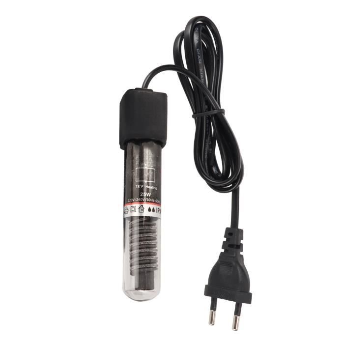 Comparer les prix de petit bâton chauffant pour aquarium mini chauffage d'aquarium Réchauffeur animalerie chauffage Prise UE 25W 220V