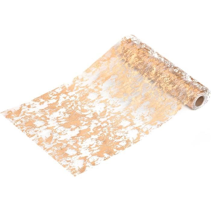 Vagasi Chemin De Table Organza Argenté 30cm X 10m - Rouleau Tulle Métallisé Pour Décoration Fête Mariage