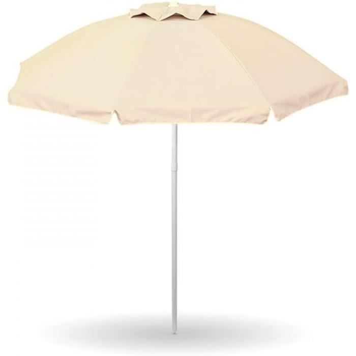 Parasol De Plage Hawaii Rond Pliable - Diamètre 1.6m, Rose, En Polyester - Pour Jardin, Balcon, Terrasse