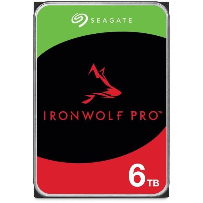 Disque dur interne – SEAGATE TECHNOLOGY – IronWolf Pro – 6To – 7200 rpm – SATA 6 Gbits/s