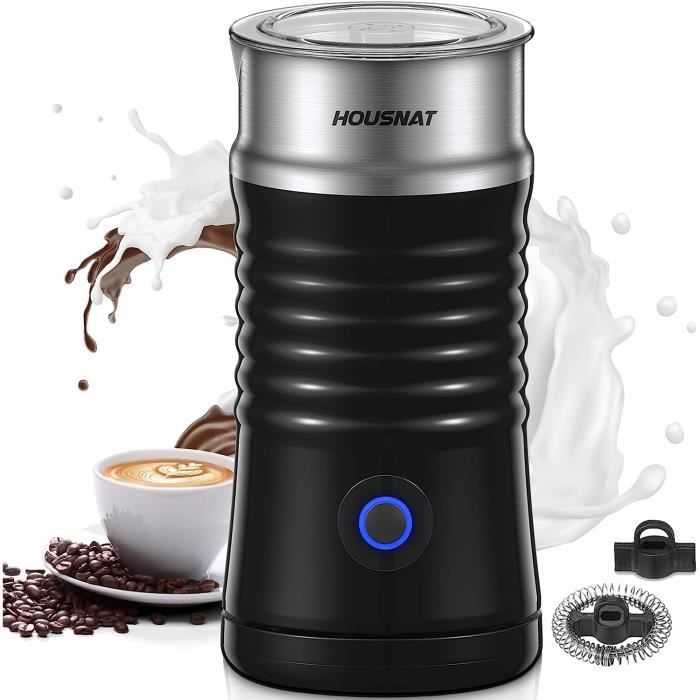 Mousseur à Lait Électrique HOUSNAT 4-en-1 - Chaud Et Froid - 500W - 240ml - Parfait Pour Latte Et Cappuccino