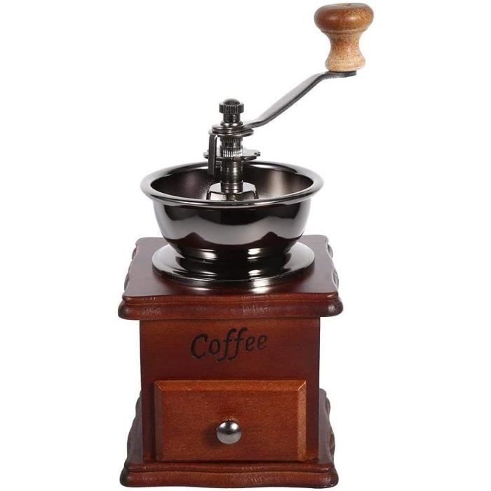 Moulin à Café Manuel Rétro En Bois Et Acier - Moulin à Main Pour Grains De Café, Décoration Vintage