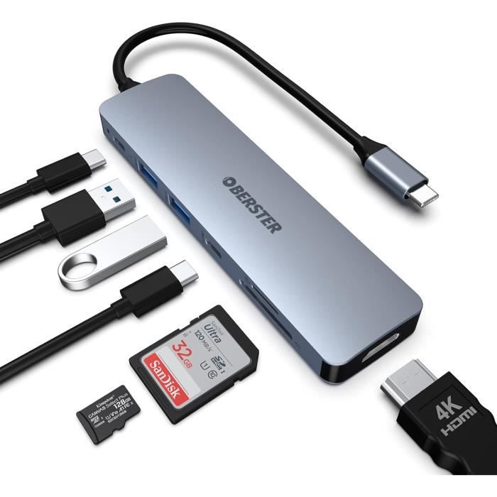 Hub USB-C 3 En 1 – Vers HDMI 4K 120Hz, USB 3.0 10 Gbit/s, Charge PD 100W – Adaptateur Multiport Pour Ordinateur Portable, MacBook