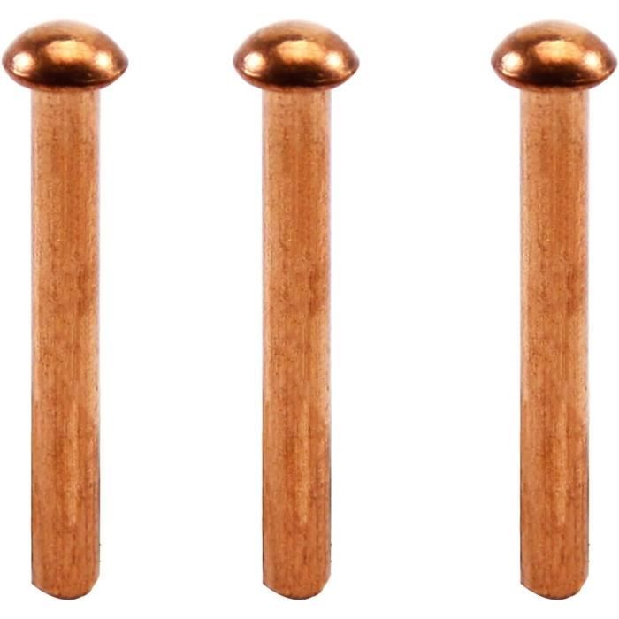 Lot De 20 Rivets à Vis 8x5 Mm Tête Ronde Dorés - Pour Cuir, Maroquinerie, Neuf