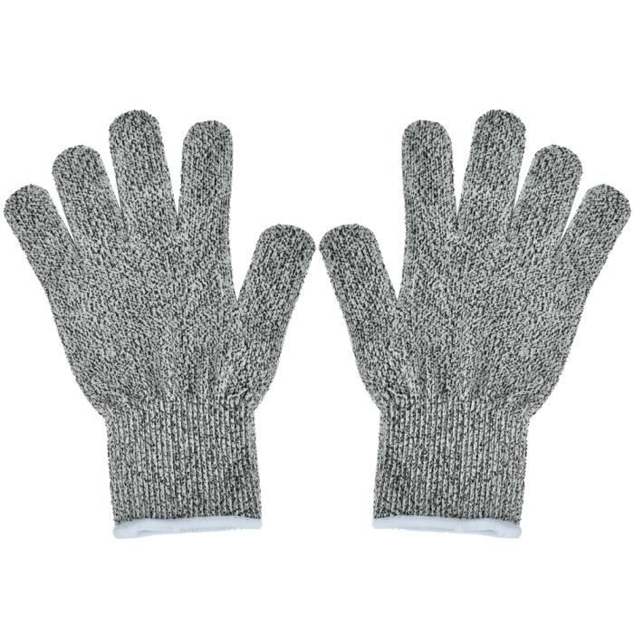 VBESTLIFE gants anti-couteau 1 paire de gants de sécurité de cuisine  anti-coupures résistants aux coupures à 5 niveaux (S 20 cm)