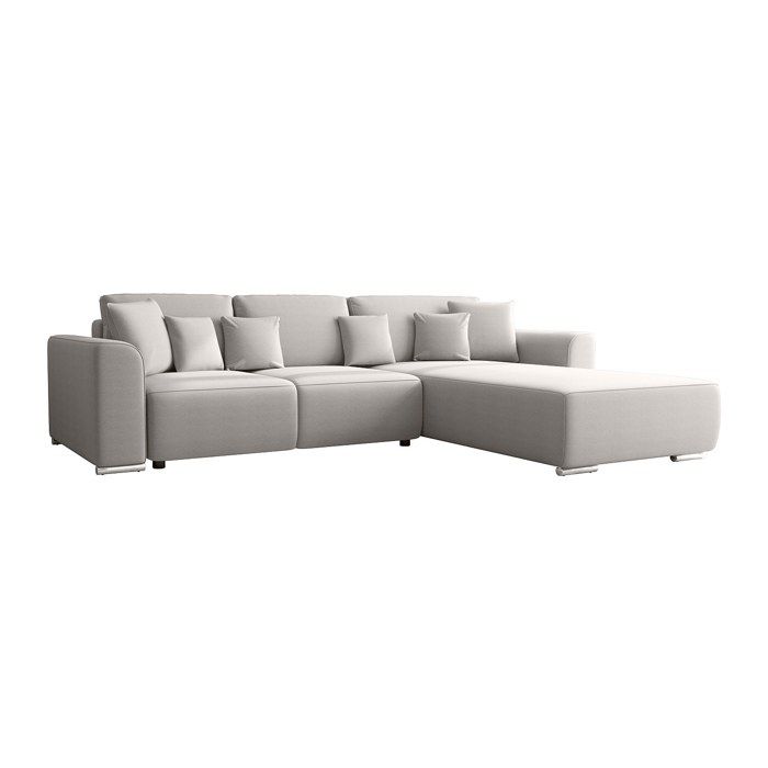 Canapé dangle convertible et réversible en tissu gris clair MELTANA