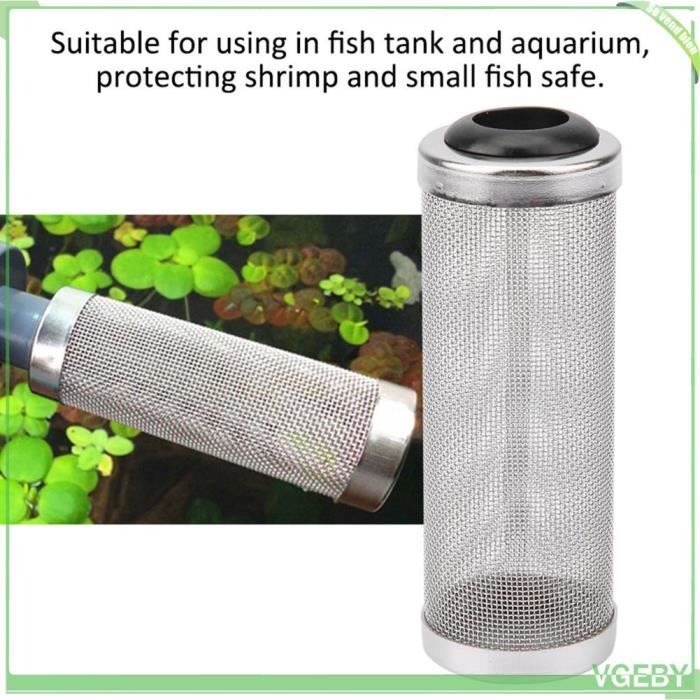 Meilleurs prix pour Filtre Maille Inoxydable Aquarium - V GEBY - Protège Shrimp Poisson Tank 12mm - Robuste et Facile à Installer
