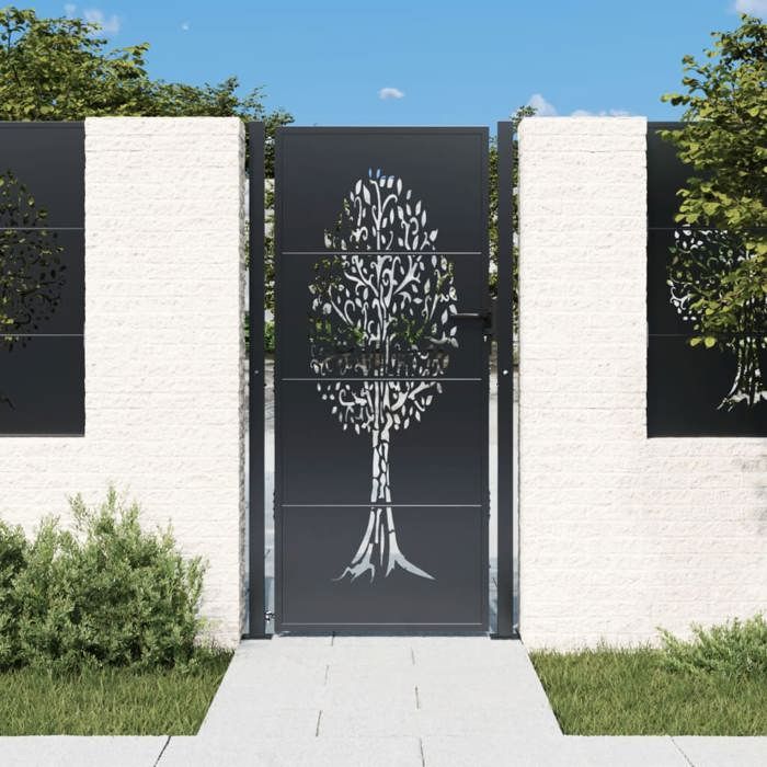 vidaXL Portail de jardin acier 105 x 205 cm