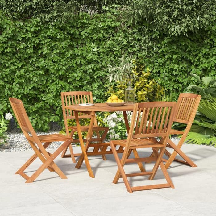 vidaXL Ensemble de Salle à Manger de Jardin 5 pcs Ensembles de Bistrot avec Table Basse et Chaise Pliable Meubles de 3152902