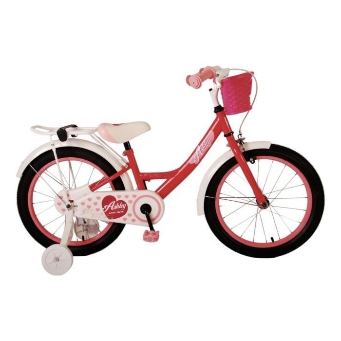 Vélo pour enfants Volare Ashley - Filles - 18 pouces - Rose/Rouge