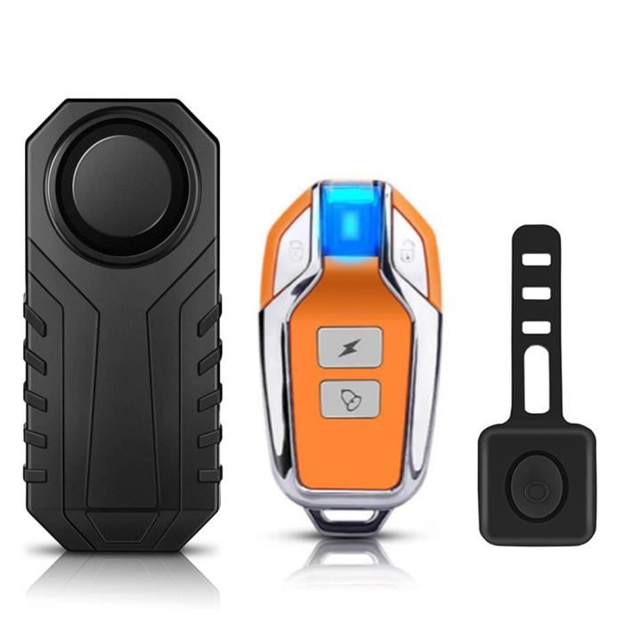ROCKBROS Alarme de vélo sans fil 115 dB avec détecteur de mouvement à
