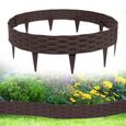 AufuN Bordure de jardinière en rotin 10 m, bordure de jardinière en rotin design extérieur pliable en plastique (brown)-1