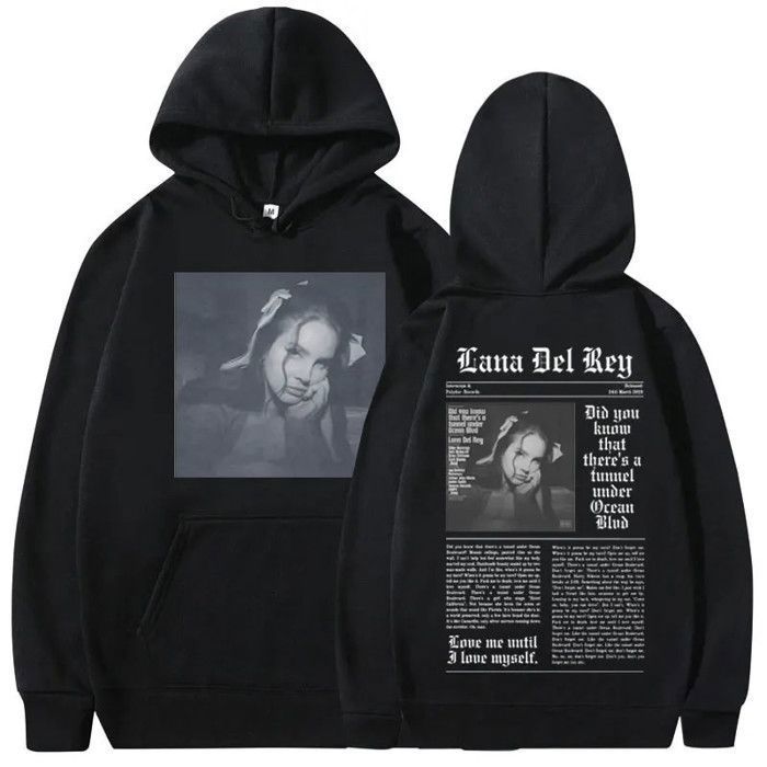 Sweat à Capuche Lana Del Rey Unisexe - Manches Longues, Streetwear, Style Années 2000 - Polyester, Séchage Rapide