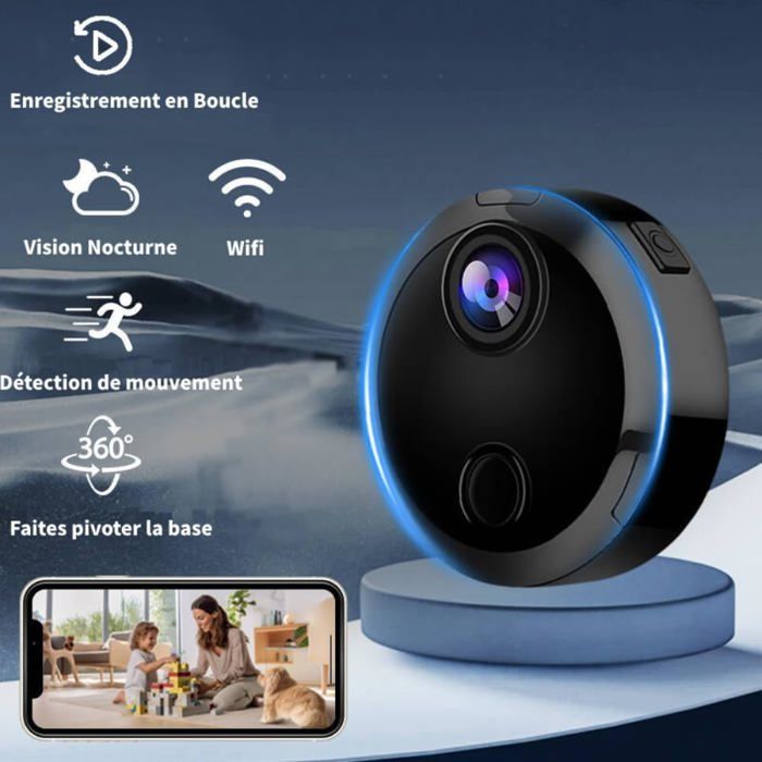Mini Caméra Espion Sans Fil Amzwn – HD 1080p, Vision Nocturne, Détecteur Mouvement