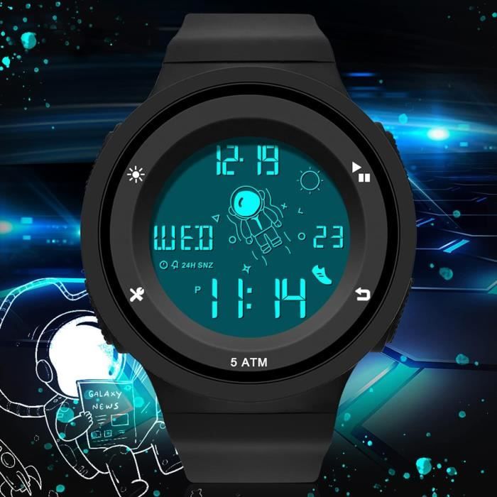 Montre Chronomètre Sport Antichoc - Affichage Calendrier, Alarme, Mode Split, Idéal Pour Entraîneurs De Foot, Natation, Course