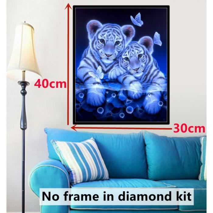Acheter Peinture Diamant 5D Tigre DIY Foret Rond Complet Résine Animal Broderie Diamant Point De Croix Kits Mosaïque Art Mural Décoration Intérieure