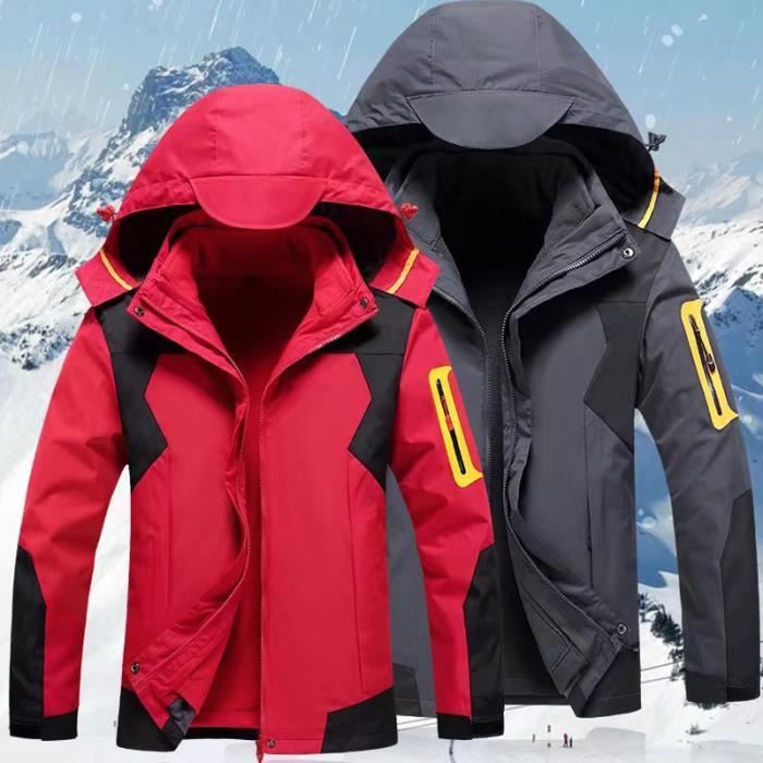 Couleur Rouge taille XL Veste polaire 3 en 1 pour homme