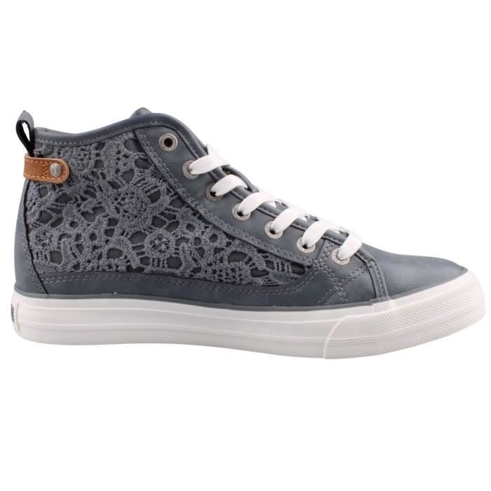 Montante Mustang Basket Mustang Femme Noir Baskets Montantes - Main Image