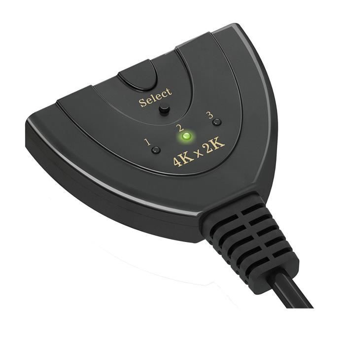 Commutateur HDMI 3 En 1 - 4K Ultra HD - Switch Automatique Sans Alimentation