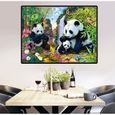 Tableau-Toile, peinture diamant Panda 5D,broderie complète 5D thème perles carrées,Kit - Full Square 40X50cm-2