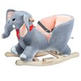 Eléphant à bascule - DEUBA - Siège avec ceinture de sécurité - Peluche douce - Fonction sonore-2