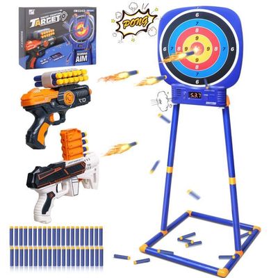 Cible Flottante Électrique Hover Shooting Avec 2 Pistolets Et 10 Fléchettes - Jeu Tir Enfant Herefun Orange