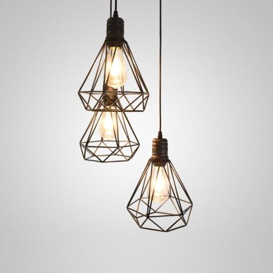 STOEX Plafonnier Industrielle Vintage Design Rétro Cage En Métal Fer Forge, Suspension Luminaire