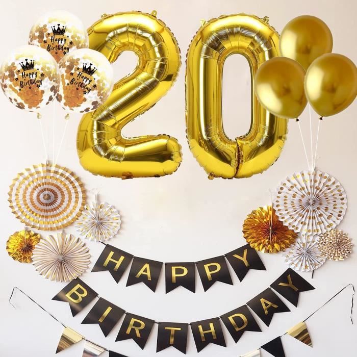 Ballons Anniversaire 20 Ans Couleur Bleu De 100Cm Décoration Ballon