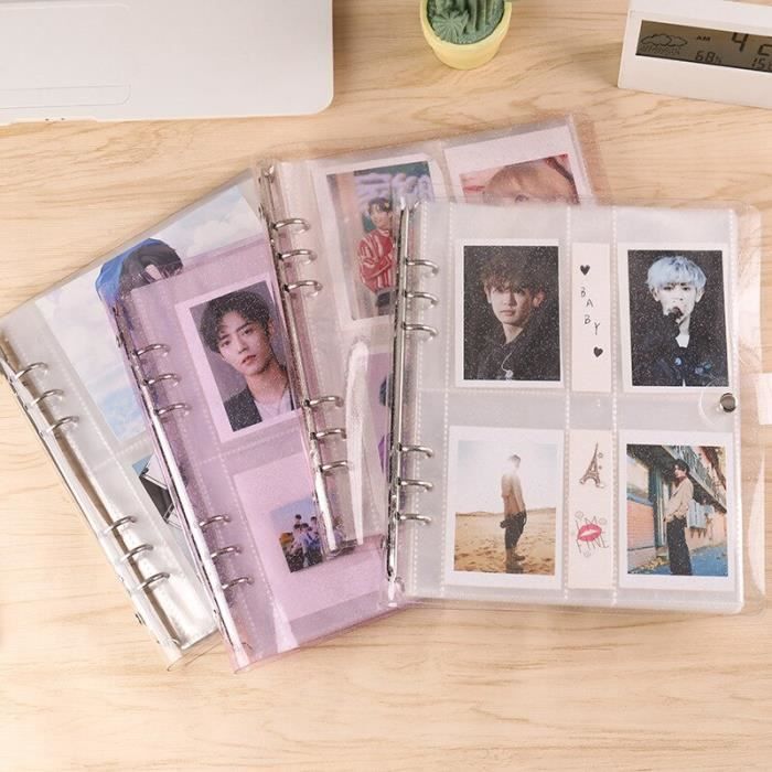 Classeur Cartes Photo Kpop - 40 Poches - Format 7.6 Cm - Album Mini Avec Pendentif - Bleu