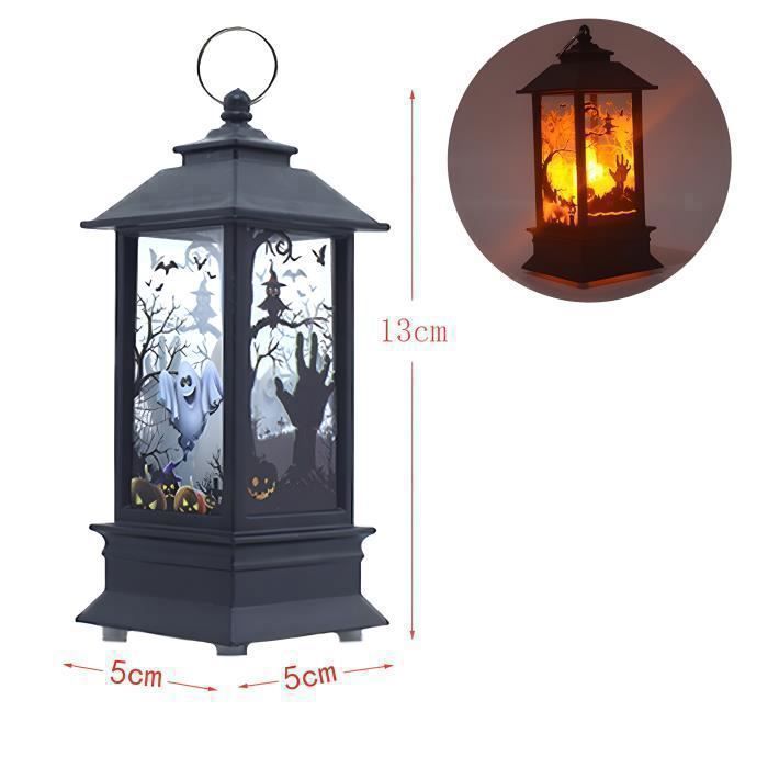Lanterne LED Halloween - Lot De 3 Modèles (citrouille, Main Fantôme, Château), Suspendue, Pile AG13, Décoration Extérieure