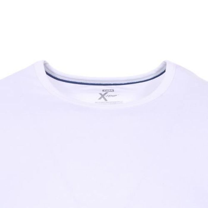 Lot de 2 tee shirts col rond Dim X temp en coton stretch blanc