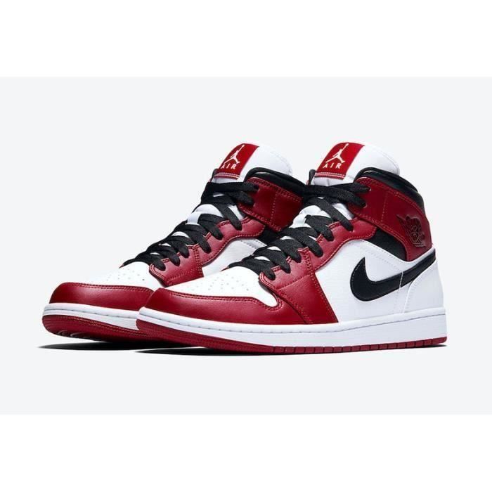 Air jordan 1 mid femme rouge et blanc deals