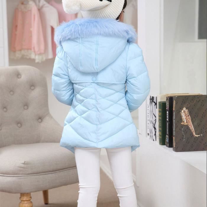 Manteau Doudoune Fille Avec Capuche Fourrure - Chaud Et Confortable Pour L'hiver, Tailles 1 à 10 Ans
