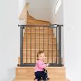 YUENFONG Barrière de sécurité pour escalier sans perçage - Largeur : 75-85 cm - Ouverture à 180° - Noir-3