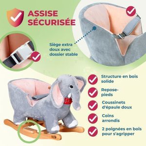 JOUET À BASCULE Eléphant à bascule, animal avec ceinture de sécuri JOUET À BASCULE Eléphant à bascule, animal avec ceinture de sécuri